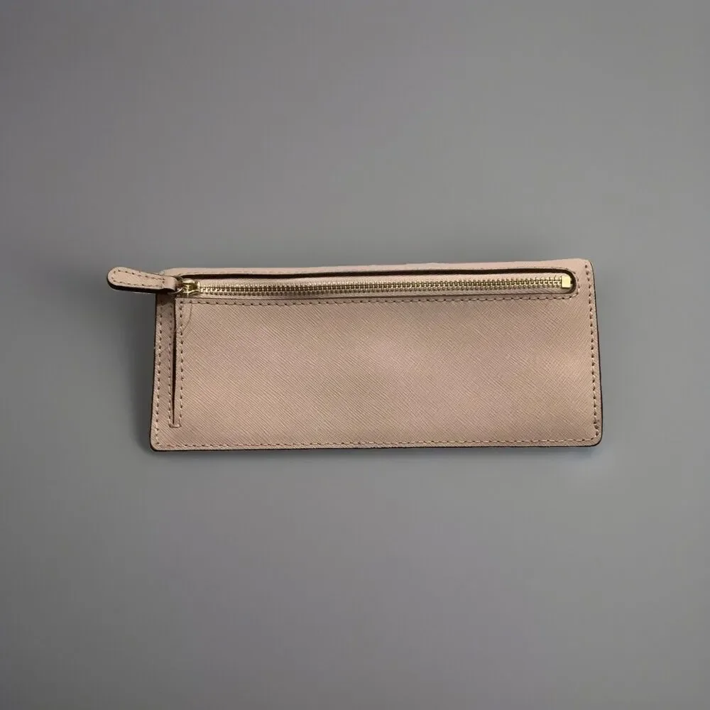 Michael Kors Jet Set Travel Saffiano Leather Pink  powder blush  Wallet NWOT